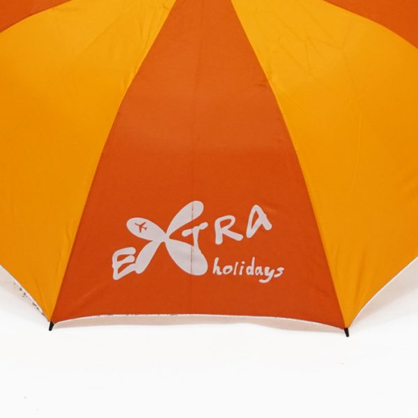 ร่มพับ2ตอน สีส้มสลับเหลือง งานExtraHolidays