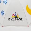 ร่มขนาดเล็ก22นิ้ว สีขาว โลโก้Gvillage