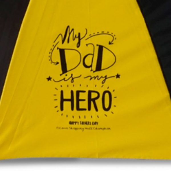 ร่มขนาดเล็ก 22นิ้ว สีเหลืองดำ งานDadHero